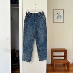 Vintage Lee High Waist Pleated Acid Wash Mom Jeans
